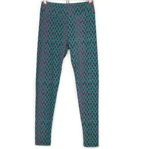 LuLaRoe Leggings Teal Green Pink‎ One Size OS